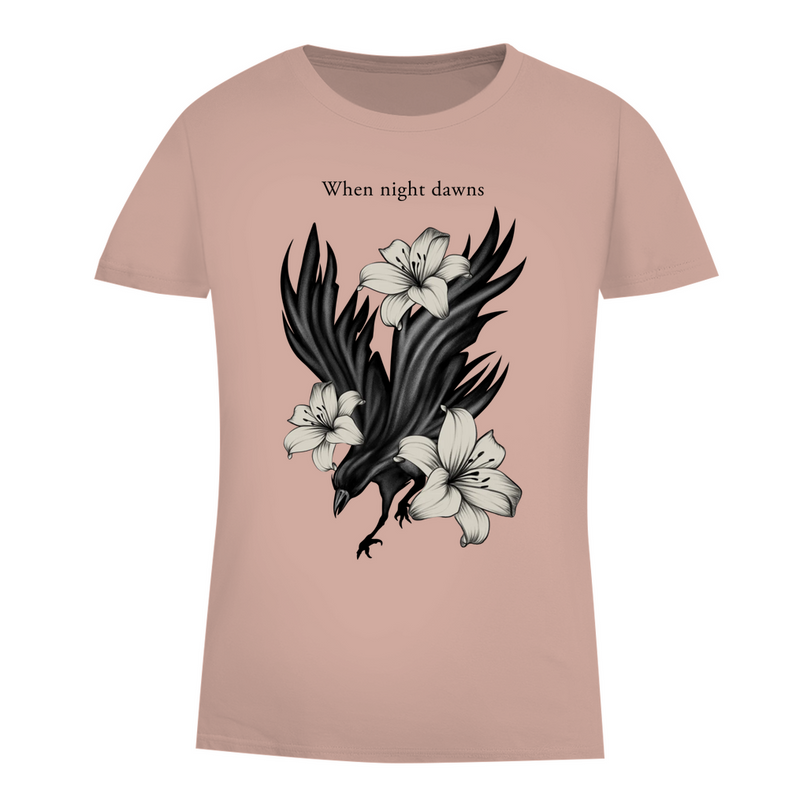 Damen Premium Bio T-Shirt – Rabe und Lilien