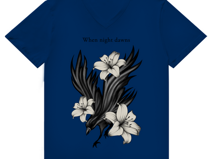 Herren Premium Bio V-Neck T-Shirt - Rabe & Lilien Motiv