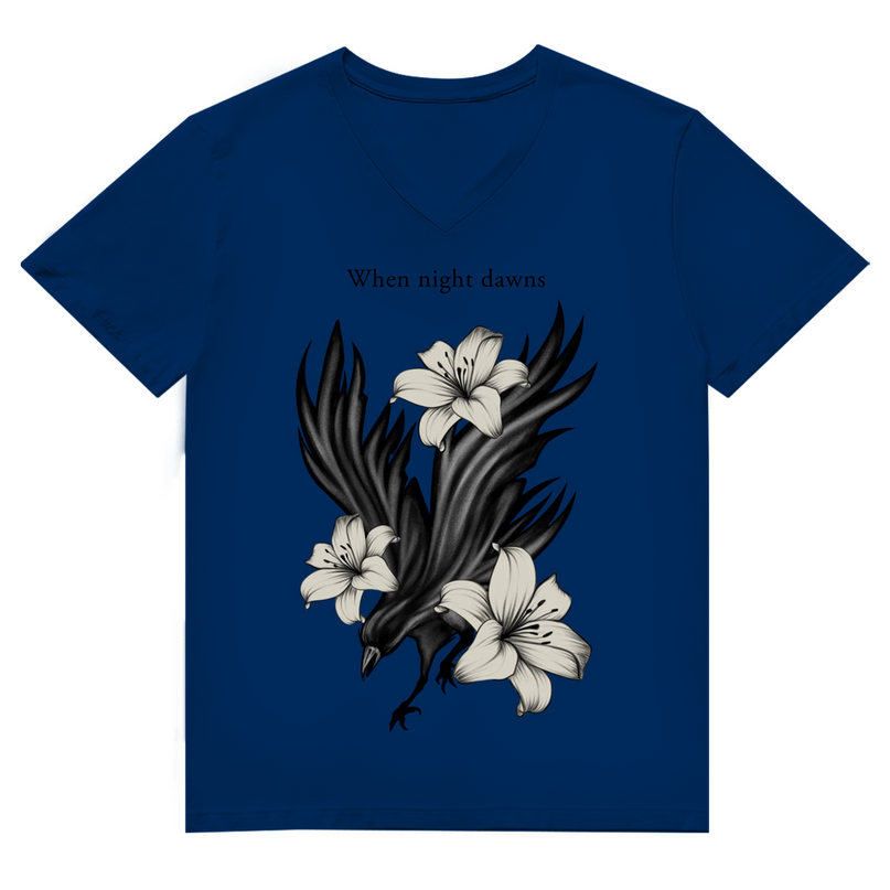 Herren Premium Bio V-Neck T-Shirt - Rabe & Lilien Motiv