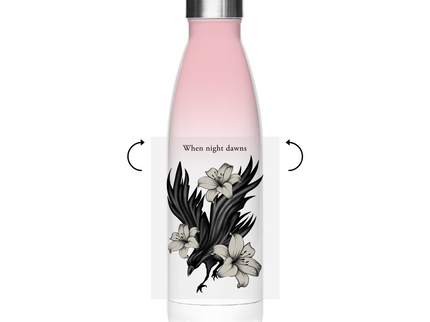 Edelstahl-Thermoflasche – Rabe und Lilien