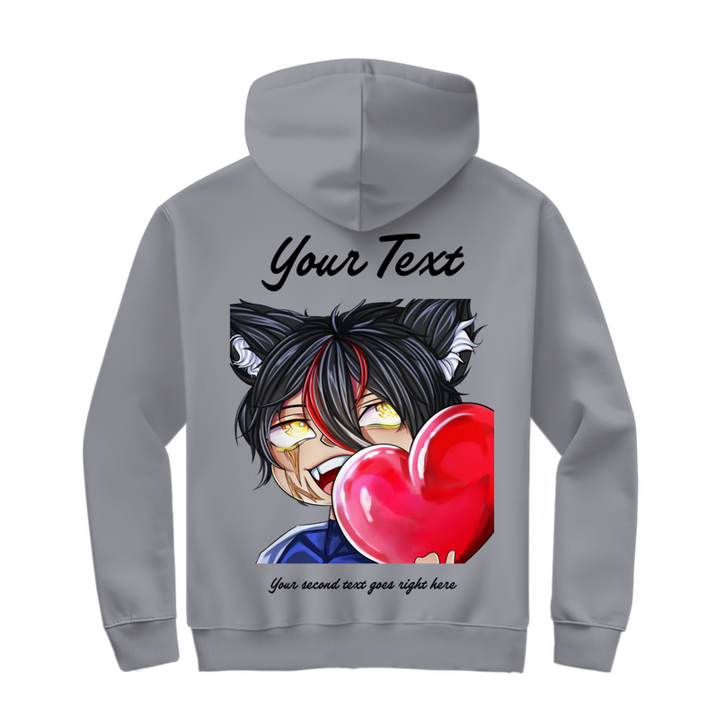 Herren Zipper Hoodie – Herz Chibi