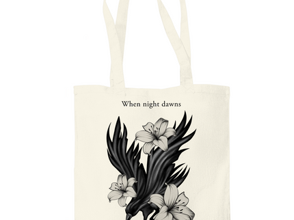 Tragetasche – Rabe und Lilien