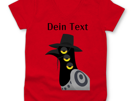 Damen Premium Bio V-Neck T-Shirt Damen Premium Bio V-Neck T-Shirt – Dämonischer Vogel