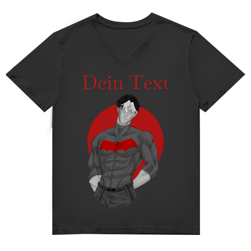 Herren Premium Bio V-Neck T-Shirt - Broken Hero 2