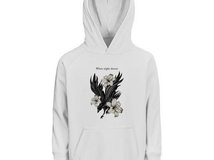 Kinder Premium Bio Hoodie – Rabe und Lilien