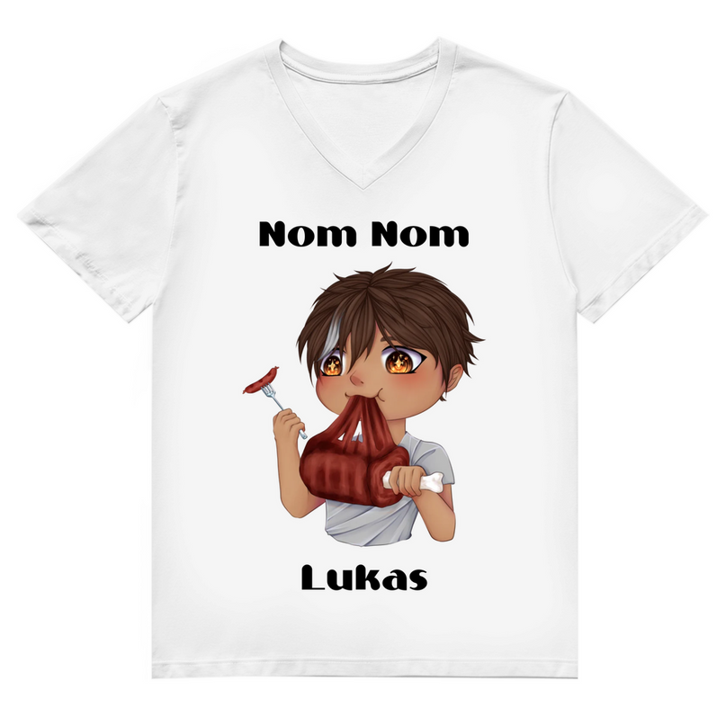 Herren Premium Bio V-Neck T-Shirt - Mampf Chibi