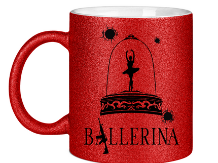 Glitzertasse - Tänzerin im Kugelhagel