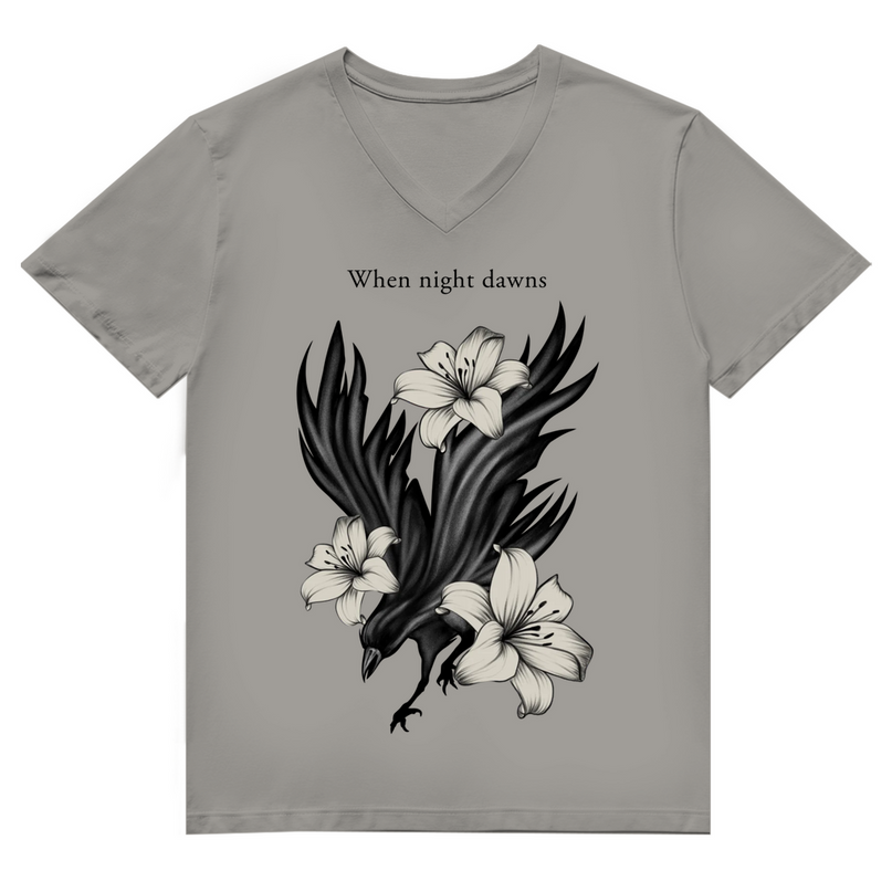 Herren Premium Bio V-Neck T-Shirt - Rabe & Lilien Motiv