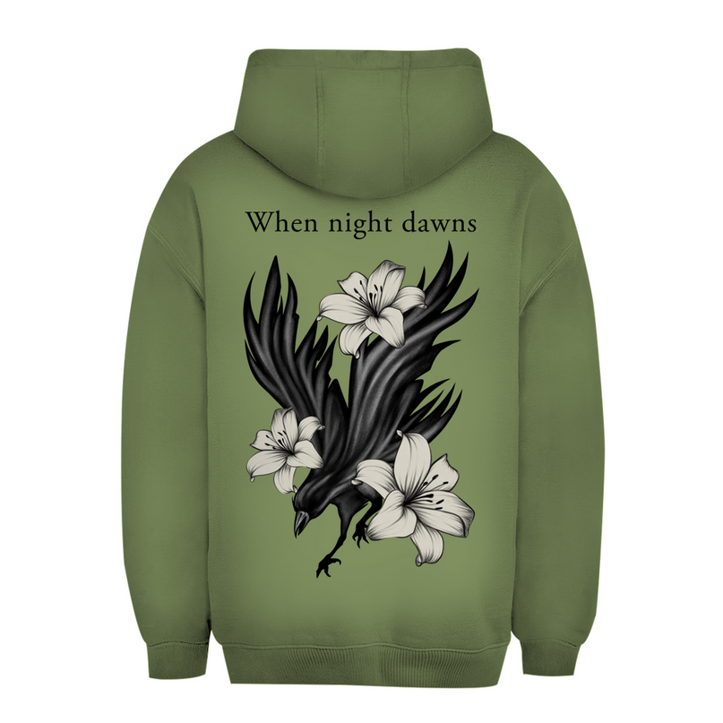 Unisex Oversize Hoodie – Rabe und Lilien