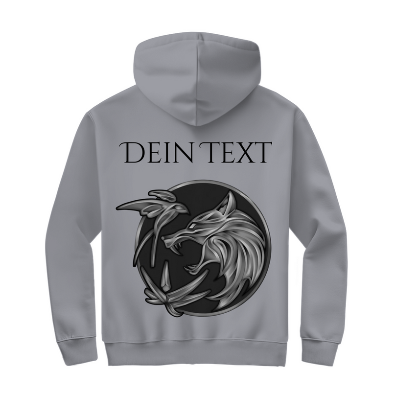 Herren Zipper Hoodie Wolfsemblem