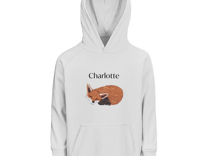 Kinder Premium Bio Hoodie – Schlafender Fuchs