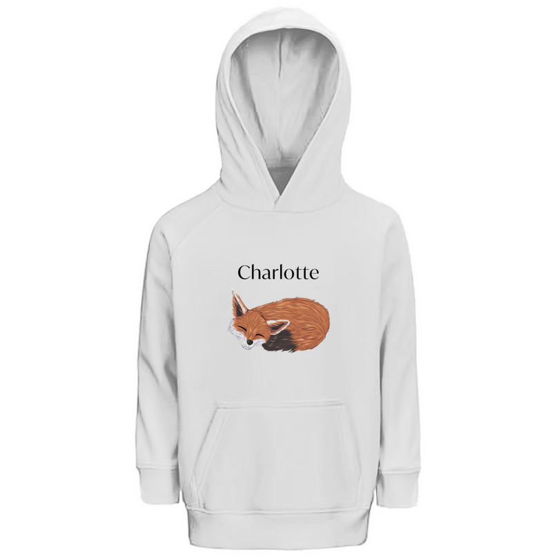 Kinder Premium Bio Hoodie – Schlafender Fuchs
