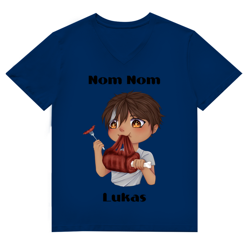 Herren Premium Bio V-Neck T-Shirt - Mampf Chibi