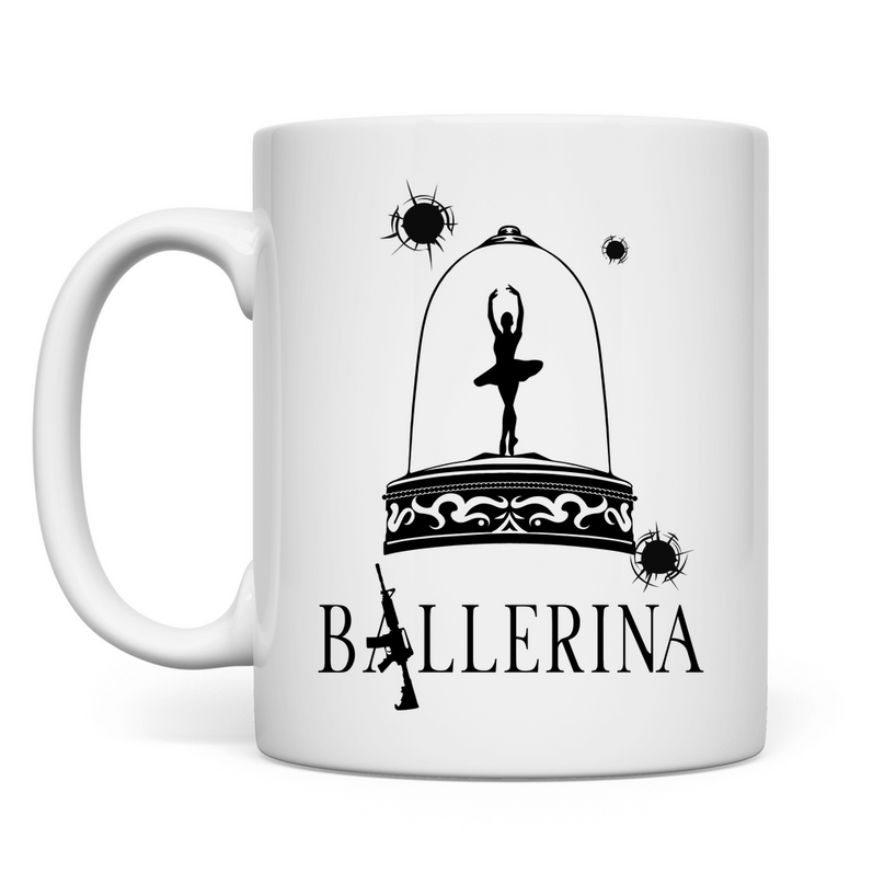 Tasse - Tänzerin im Kugelhagel