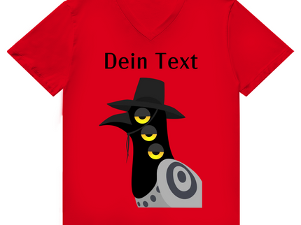 Herren Premium Bio V-Neck T-Shirt – Dämonischer Vogel