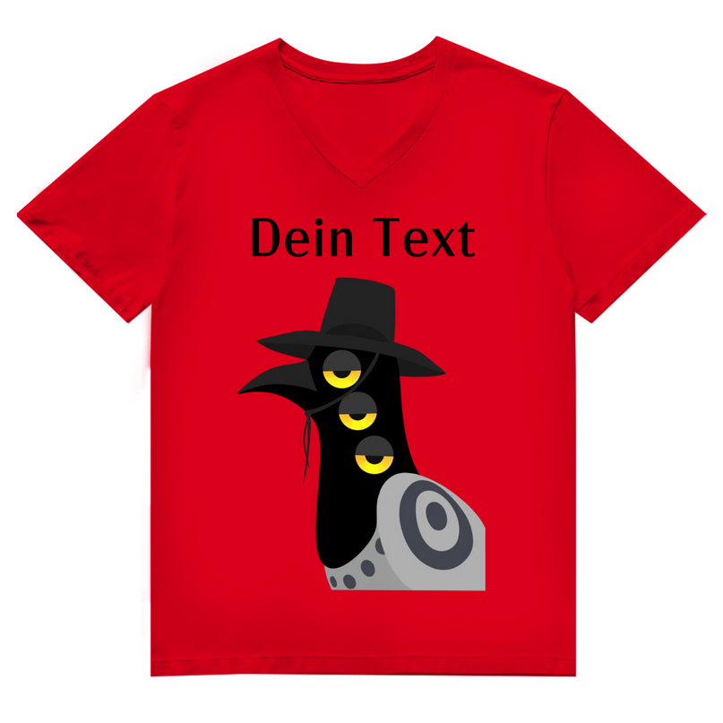 Herren Premium Bio V-Neck T-Shirt – Dämonischer Vogel
