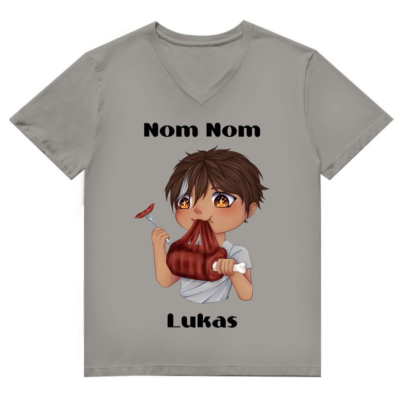 Herren Premium Bio V-Neck T-Shirt - Mampf Chibi