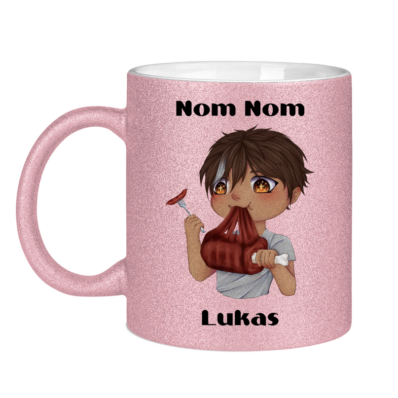Glitzertasse Tasse - Mampf Chibi