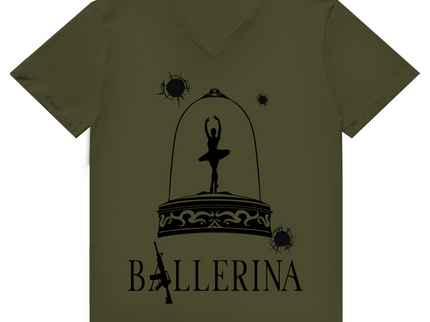 Herren Premium Bio V-Neck T-Shirt - Tänzerin im Kugelhagel