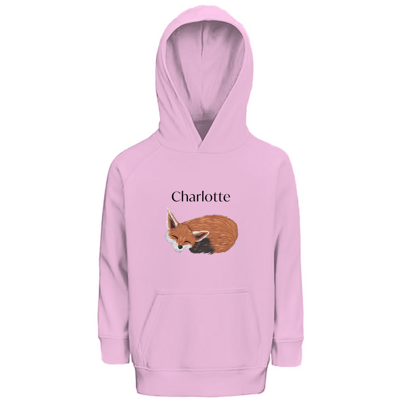 Kinder Premium Bio Hoodie – Schlafender Fuchs