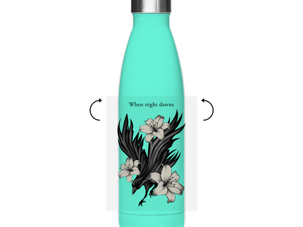 Edelstahl-Thermoflasche – Rabe und Lilien