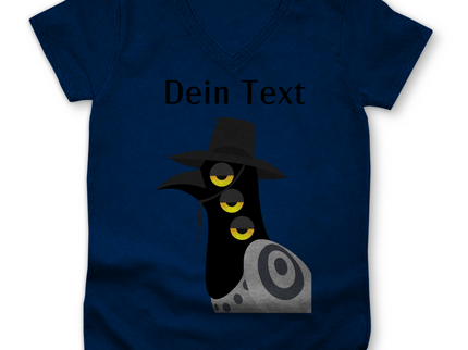 Damen Premium Bio V-Neck T-Shirt Damen Premium Bio V-Neck T-Shirt – Dämonischer Vogel