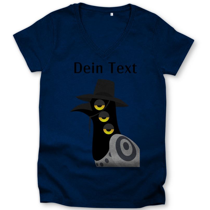 Damen Premium Bio V-Neck T-Shirt Damen Premium Bio V-Neck T-Shirt – Dämonischer Vogel