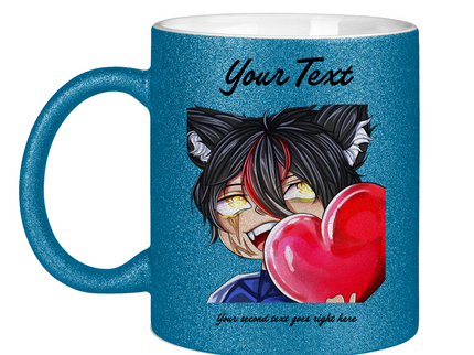 Glitzertasse Tasse - Chibi Herz