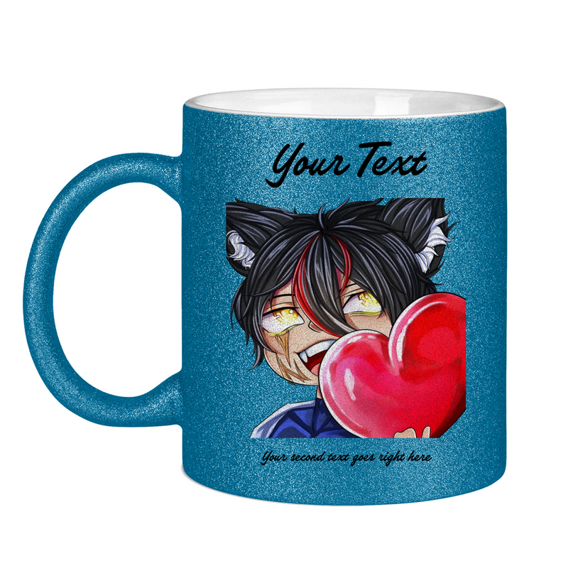 Glitzertasse Tasse - Chibi Herz