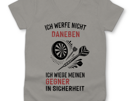 Damen Premium Bio V-Neck T-Shirt – Ich werfe nicht daneben ...