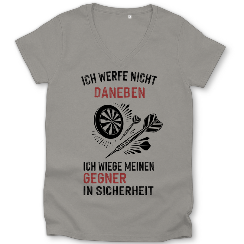 Damen Premium Bio V-Neck T-Shirt – Ich werfe nicht daneben ...