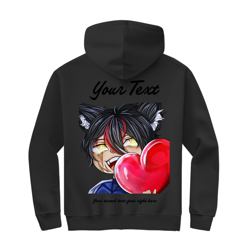 Herren Zipper Hoodie – Herz Chibi