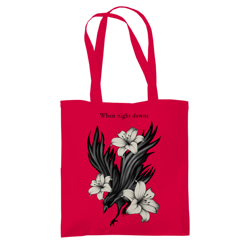 Tragetasche – Rabe und Lilien