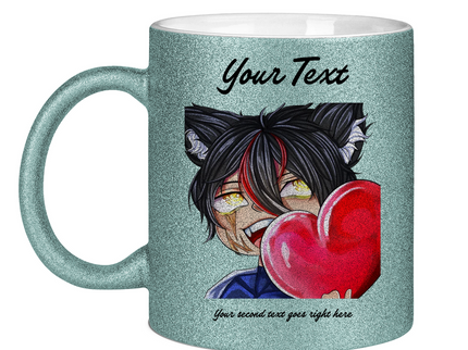 Glitzertasse Tasse - Chibi Herz
