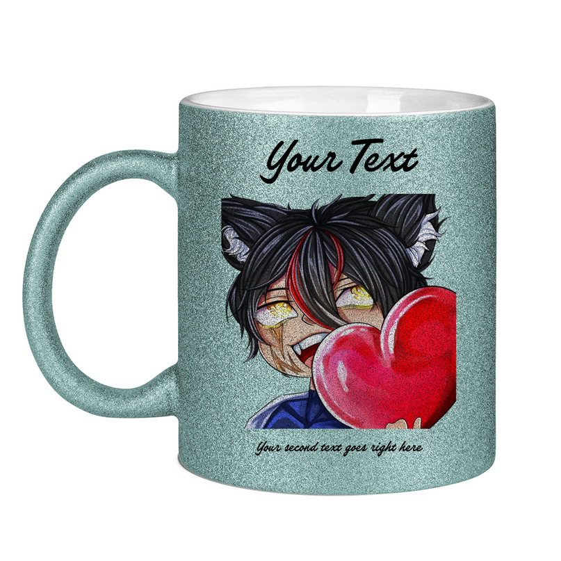 Glitzertasse Tasse - Chibi Herz
