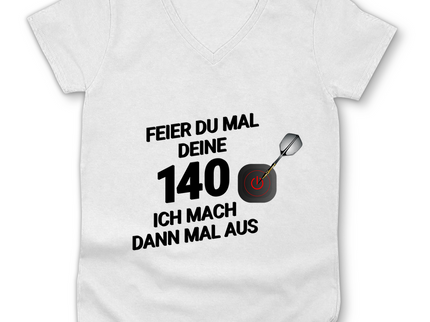 Damen Premium Bio V-Neck T-Shirt – Feier du mal deine 140