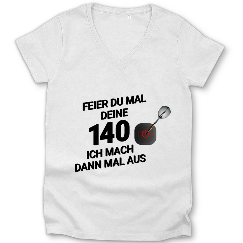 Damen Premium Bio V-Neck T-Shirt – Feier du mal deine 140