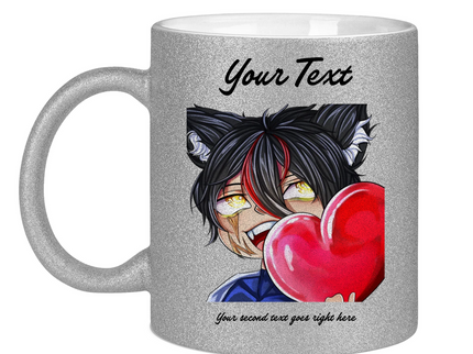 Glitzertasse Tasse - Chibi Herz