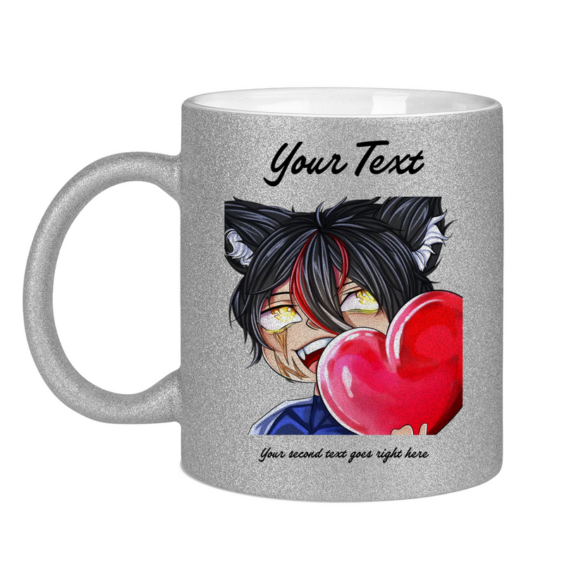 Glitzertasse Tasse - Chibi Herz