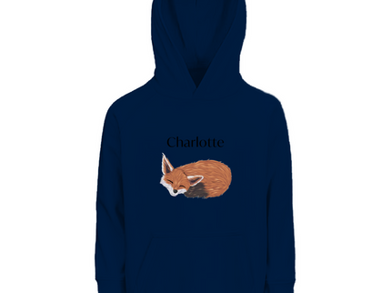 Kinder Premium Bio Hoodie – Schlafender Fuchs