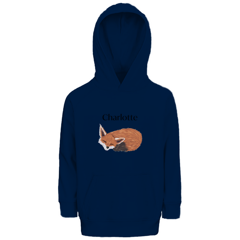 Kinder Premium Bio Hoodie – Schlafender Fuchs