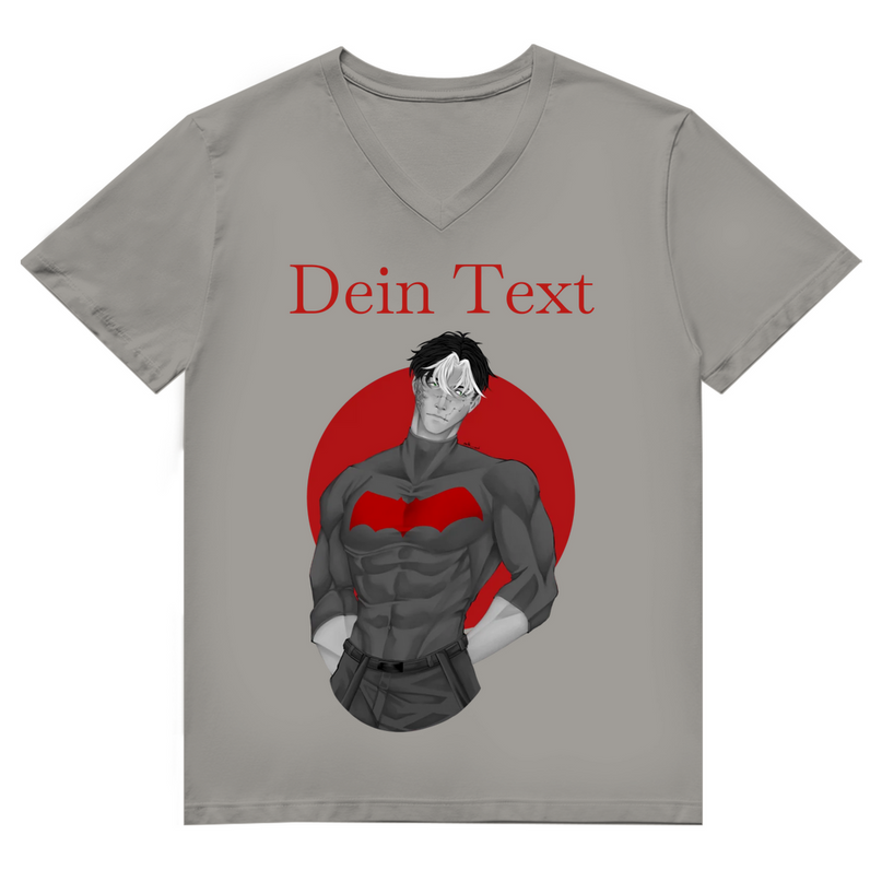 Herren Premium Bio V-Neck T-Shirt - Broken Hero 2