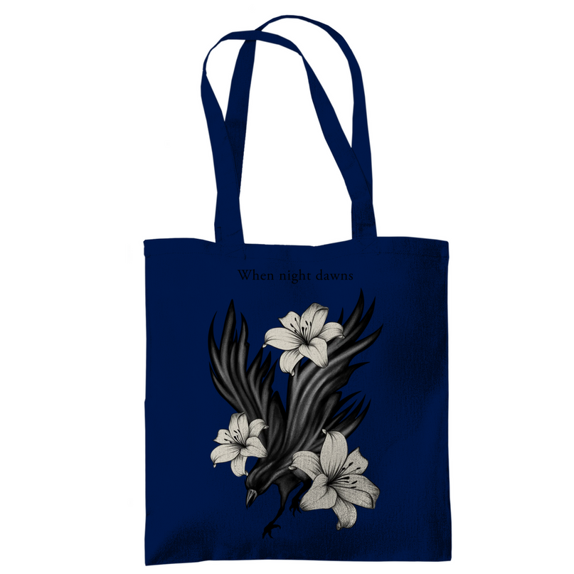Tragetasche – Rabe und Lilien