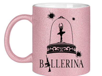 Glitzertasse - Tänzerin im Kugelhagel