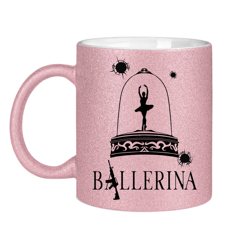 Glitzertasse - Tänzerin im Kugelhagel