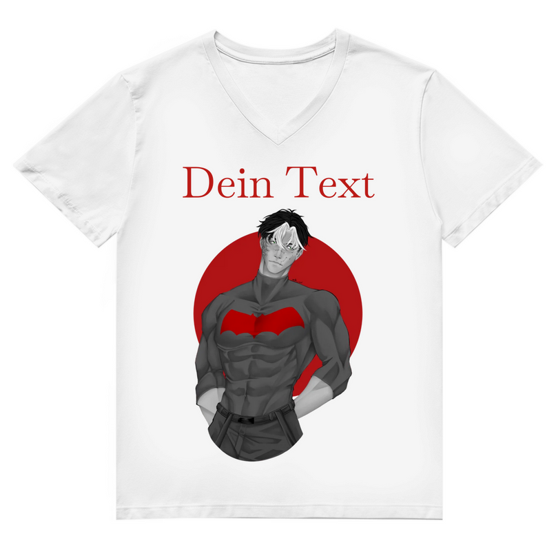 Herren Premium Bio V-Neck T-Shirt - Broken Hero 2