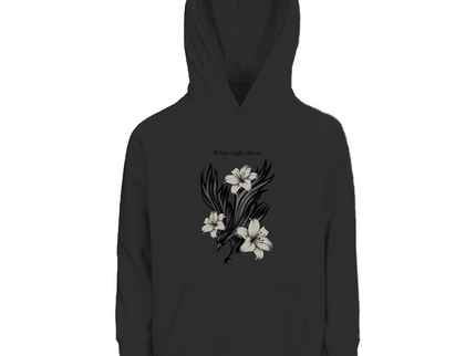 Kinder Premium Bio Hoodie – Rabe und Lilien