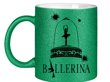 Glitzertasse - Tänzerin im Kugelhagel