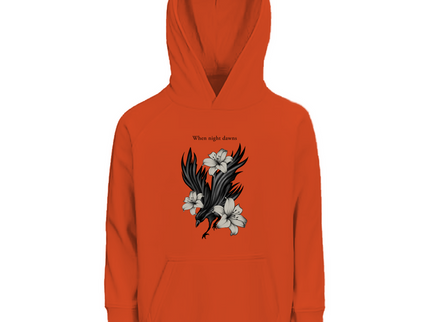 Kinder Premium Bio Hoodie – Rabe und Lilien
