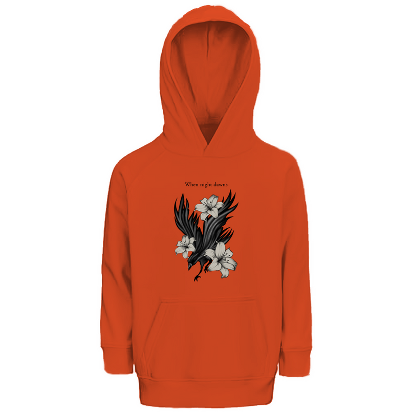 Kinder Premium Bio Hoodie – Rabe und Lilien